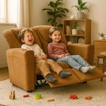 Load image into Gallery viewer, Suri Kids Recliner Loveseat with Dual Cup Holders - Brown / Microfiber