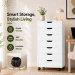 Load image into Gallery viewer, Debbie 7-Drawer Storage Cabinet with Wheels & Tabletop - White