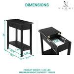 Load image into Gallery viewer, Roxy Flip Top Chairside Table - Hidden Storage with Drawer & Shelf - Black