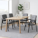 Load image into Gallery viewer, Mindy Reception Chair - Faux Leather Upholstery with Padded Arms - Gray / Set of 4