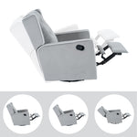 Load image into Gallery viewer, Odelia Swivel Rocker Recliner with Adjustable Footrest - Light Gray