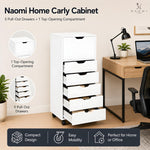 Load image into Gallery viewer, Carly 6-Drawer Storage Cabinet with Wheels - White