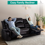 Load image into Gallery viewer, Katie Faux Leather 3-Seater Manual Recliner Sofa - Espresso