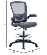 Load image into Gallery viewer, Serena Mesh Drafting Chair with Adjustable Foot Ring - Gray
