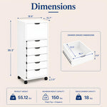 Load image into Gallery viewer, Carly 6-Drawer Storage Cabinet with Wheels - White