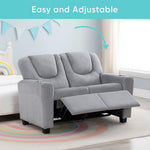 Load image into Gallery viewer, Suri Kids Recliner Loveseat with Dual Cup Holders - Gray / Microfiber