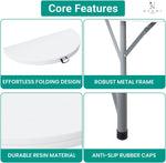 Load image into Gallery viewer, 5 Ft Bi-Fold Round Resin Folding Table with Steel Frame - Set of 2