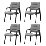 Load image into Gallery viewer, Mindy Reception Chair - Faux Leather Upholstery with Padded Arms - Gray / Set of 4