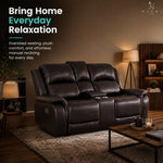 Load image into Gallery viewer, Katie Faux Leather 2-Seater Manual Recliner Loveseat - Espresso