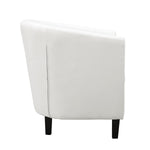 Load image into Gallery viewer, Emma Tufted Barrel Loveseat with Faux Leather Upholstery