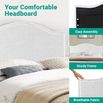 Load image into Gallery viewer, Catalina Upholstered Nailhead Headboard for Full Queen - White