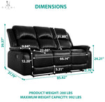 Load image into Gallery viewer, Katie Faux Leather 3-Seater Manual Recliner Sofa - Black