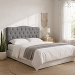 Load image into Gallery viewer, Cassandra Adjustable Upholstered Headboard for Full Queen - Light Gray