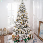 Load image into Gallery viewer, Skylar Snow Flocked Alaskan Pine Tree - 7.5 ft