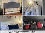 Load image into Gallery viewer, Catalina Upholstered Nailhead Headboard for Full Queen - Light Gray