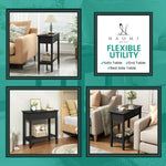 Load image into Gallery viewer, Roxy Flip Top Chairside Table - Hidden Storage with Drawer & Shelf - Black