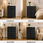 Load image into Gallery viewer, Taylor 5-Drawer Storage Cabinet with Wheels & Tabletop - Distressed Black
