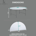 Load image into Gallery viewer, 5 Ft Bi-Fold Round Resin Folding Table with Steel Frame - Set of 2