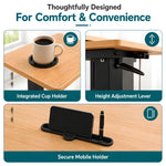Load image into Gallery viewer, Adjustable Overbed Table with Charging Station - Natural / Black