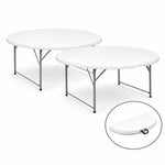 Load image into Gallery viewer, 5 Ft Bi-Fold Round Resin Folding Table with Steel Frame - Set of 2
