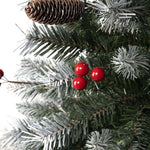 Load image into Gallery viewer, Vancouver Spruce Frosted Pre-Lit Christmas Tree with Pine Cones Berries - 7.5 ft