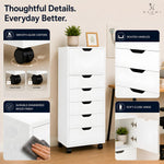 Load image into Gallery viewer, Carly 6-Drawer Storage Cabinet with Wheels - White