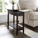 Load image into Gallery viewer, Roxy Flip Top Chairside Table - Hidden Storage with Drawer & Shelf - Espresso