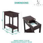 Load image into Gallery viewer, Roxy Flip Top Chairside Table - Hidden Storage with Drawer & Shelf - Espresso
