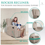 Load image into Gallery viewer, Odelia Swivel Rocker Recliner with Adjustable Footrest - Mocha