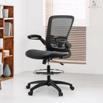 Load image into Gallery viewer, Serena Mesh Drafting Chair with Adjustable Foot Ring - Black