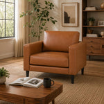 Load image into Gallery viewer, Velonie Air Leather Mid-Century Accent Chair