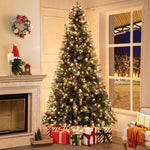 Load image into Gallery viewer, Vancouver Spruce Frosted Pre-Lit Christmas Tree with Pine Cones Berries - 7.5 ft