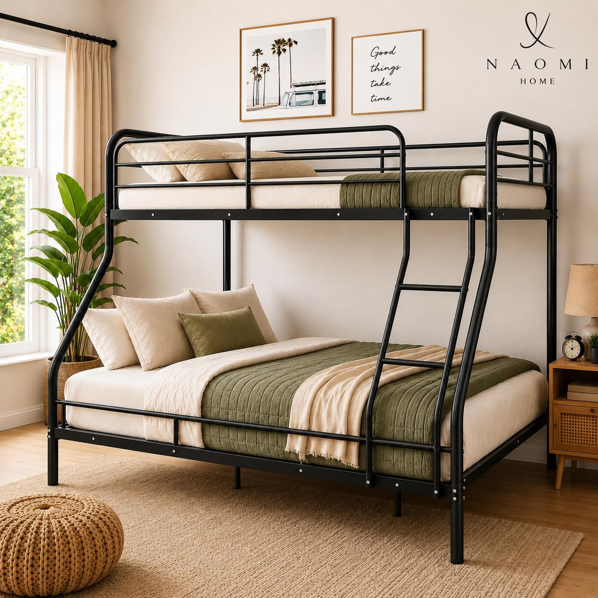Hollywood metal bunk bed black