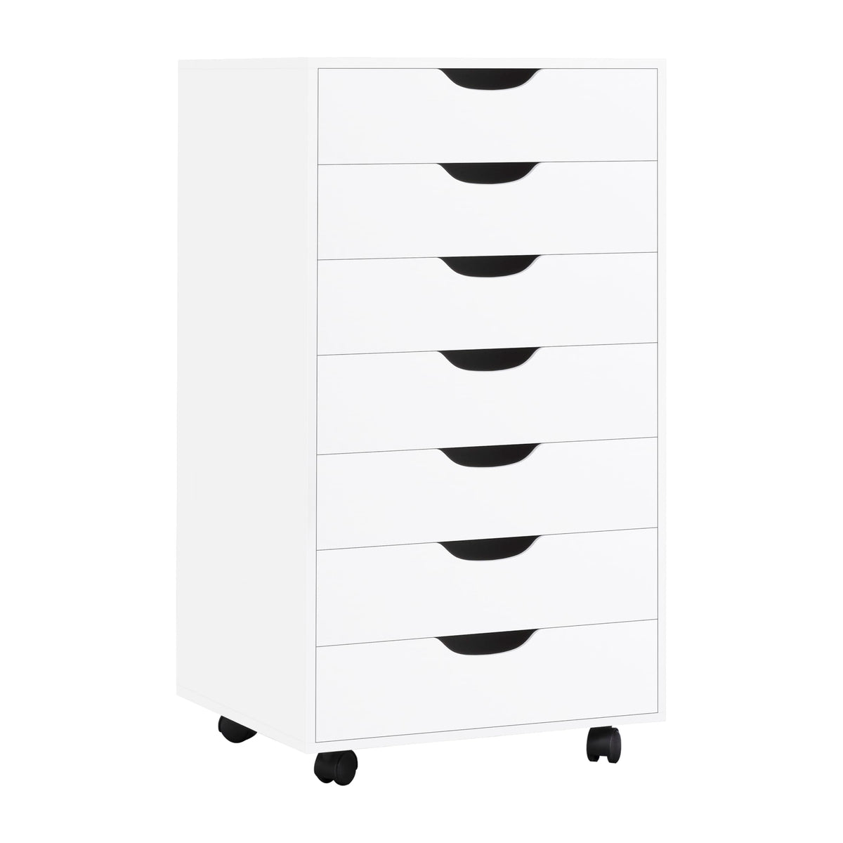 Debbie 7 drawer storage cabinet with wheels & tabletop white