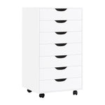 Load image into Gallery viewer, Debbie 7-Drawer Storage Cabinet with Wheels & Tabletop - White