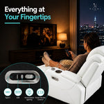 Load image into Gallery viewer, Chicago Power Recliner with LED Lights & USB Charging - White