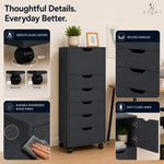 Load image into Gallery viewer, Carly 6-Drawer Storage Cabinet with Wheels - Black