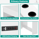 Load image into Gallery viewer, Jade Modern Nightstand - Charging Station with USB Ports & Outlets - White