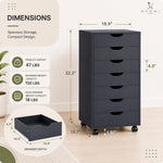Load image into Gallery viewer, Debbie 7-Drawer Storage Cabinet with Wheels & Tabletop - Black