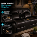 Load image into Gallery viewer, Katie Faux Leather 2-Seater Manual Recliner Loveseat - Espresso
