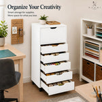 Load image into Gallery viewer, Carly 6-Drawer Storage Cabinet with Wheels - White