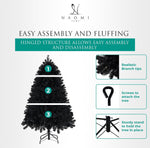 Load image into Gallery viewer, Dakota Black Pre-Lit Christmas Tree with Warm Lights - 7.5 ft