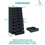 Load image into Gallery viewer, Bianca 9-Drawer Vertical Storage Cabinet with Tabletop - Black