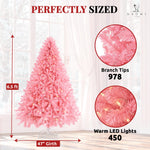 Load image into Gallery viewer, Martina Pink Pre-Lit Christmas Tree with Warm Lights - 6.5 ft