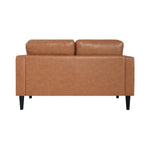 Load image into Gallery viewer, Marisa Genuine Leather Mid-Century Loveseat with Bolster Pillows