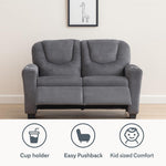 Load image into Gallery viewer, Suri Kids Recliner Loveseat with Dual Cup Holders - Gray / Microfiber
