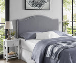Load image into Gallery viewer, Catalina Upholstered Nailhead Headboard for Full Queen - Light Gray