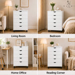 Load image into Gallery viewer, Taylor 5-Drawer Storage Cabinet with Wheels & Tabletop - White