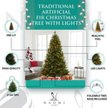 Load image into Gallery viewer, Traditional Pre-Lit Fir Christmas Tree - 6.5 ft