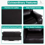 Load image into Gallery viewer, Katie Faux Leather 3-Seater Manual Recliner Sofa - Espresso